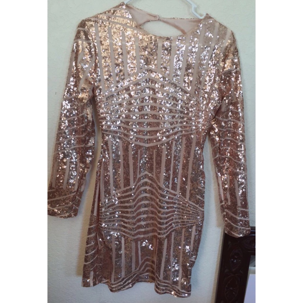 Gold sequin dress